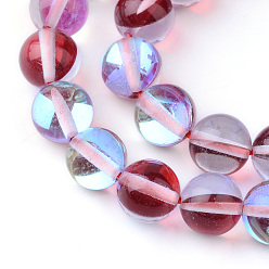 (123L) Белый крем непрозрачный блеск Синтетические лунные лучи, голографические бусы, окрашенные, круглые, огнеупорный кирпич, 6 мм, отверстие : 1 мм, около 60~62 шт / нитка, 14~15 дюйм