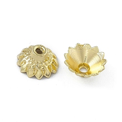 Light Gold Rack Plating Alloy Bead Caps, Multi-Petal, Flower, Light Gold, 10x5mm, Hole: 1.8mm