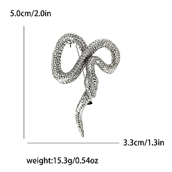Античное Серебро Брошь из сплава змея для женщин, античное серебро, 50x33 мм