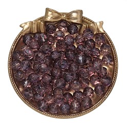 Серо-розавый 50шт 1 набор стеклянных бусин, прозрачный, круглые, граненые, увядшая роза, 9.5~10x9 мм, отверстие : 1.6 мм