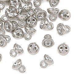 Platinum SHEGRACE Brass Bead Cap Pendant Bails, for Globe Bubble Cover Pendants, Cadmium Free & Lead Free & Nickel Free, Platinum, 4.5x4.5mm, Hole: 1.2mm, Inner Diameter: 3mm