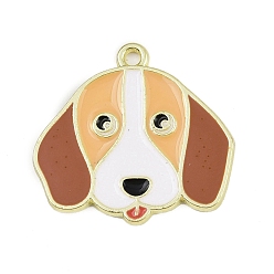 Верблюжий Подвески из эмали и сплава, собачий шарм, золотые, верблюжие, 25x26.5x1.5 мм, отверстие : 1.8 мм