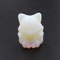 Опал Резные фигурки из опалита, статуэтки для украшения рабочего стола в домашнем офисе, лиса, 25x21x32 мм