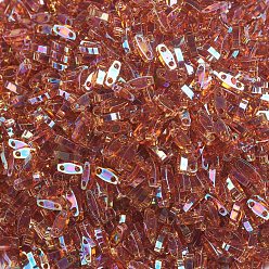 (QTL257) Transparent Topaz AB MIYUKI Quarter TILA Beads, Japanese Seed Beads, 2-Hole, (QTL257) Transparent Topaz AB, 5x1.2x1.9mm, Hole: 0.8mm, about 4800pcs/100g
