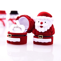 Red Cute Santa Claus Cartoon Ring Box, Necklace Storage Box, Santa Claus, Red, 4.9x4.3x6.5cm