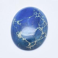 Васильковый Натуральный регалит / имперская яшма / морские отложения яшма кабошоны, окрашенные, половину овальной, васильковый, 30x22x7~8 мм