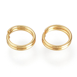 Золотой 304 из нержавеющей стали разрезные кольца, кольца с двойной петлей, золотые, 6x1.4 мм, около 4.6 мм внутренним диаметром