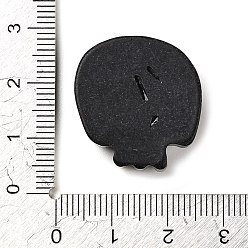Black Skull Halloween Opaque Resin Decoden Cabochons, Halloween Jewelry Craft, Black, 23.5x23x8mm