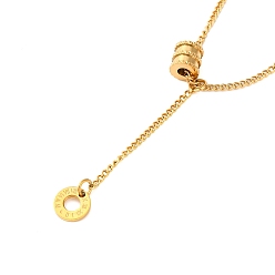 Настоящее золото 18K Ионное покрытие (ip) 304 ожерелья из нержавеющей стали с цепочкой и римскими цифрами для женщин, реальный 18 k позолоченный, 17.91 дюйм (45.5 см)