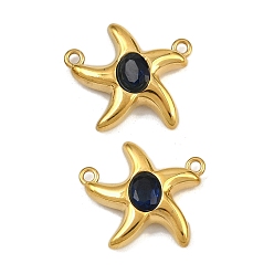 Морская звезда 304 из нержавеющей стали горный хрусталь подвески, без свинца, без кадмии и без никеля, ионное покрытие (ip), реальный 18 k позолоченный, морская звезда, 14.5x16.5x4.5 мм, отверстие : 1.2 мм