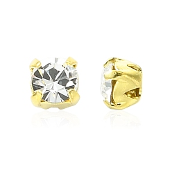 00030 Crystal Preciosa® maxima crystal в пришивной чашке, чешский хрусталь, с настройками латуни, 719 35 012 шатон (круглый), золотые, 00030 кристалл, ss 12 (3~3.2 мм)