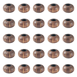 Rondelle Granos europeos de madera, abalorios de grande agujero, teñido, Rondana plana, 15.5x9 mm, agujero: 6 mm, 50 pcs