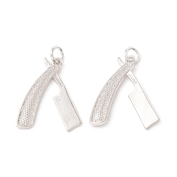 Платина Латунные подвески, с прыжковых колец, без кадмия и без свинца, долговечный, перочинные ножи, платина, 22.5x17x2 мм, отверстие : 3 мм