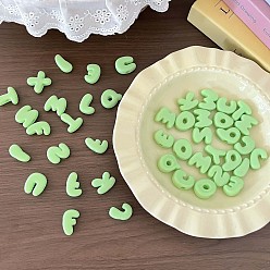 Light Green Opaque Acrylic European Beads, Large Hole Beads, Letter, Light Green, 21.7~27.8x12.8~25.7x10mm, Hole: 5.8mm, about 165pcs/500g