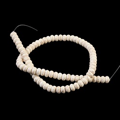 Creamy White Synthetic Turquoise Beads Strands, Dyed, Rondelle, Creamy White, 8x5mm, Hole: 1mm, about 80pcs/strand, about 15 inch