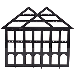 Черный Съемные милые акриловые подставки для сережек, настольный органайзер для серег, украшение для хранения серег, чёрные, готовое изделие: 20x4x22.5 см