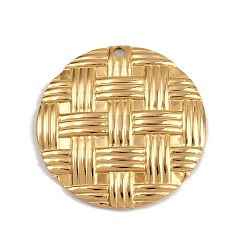 Плоский Круглый 304 подвески из нержавеющей стали, ионное покрытие (ip), реальный 18 k позолоченный, плоско-круглые, 39.5x1.5 мм, отверстие : 2.5 мм