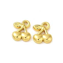 Real 18K Gold Plated 304 Stainless Steel Charms, Cherry Charm, Real 18K Gold Plated, 9.5x7.5x2mm, Hole: 1.4mm