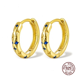 Настоящее золото 18K 925 серьги из серебра из серебра, женские серьги с кубическим цирконием, реальный 18 k позолоченный, 11x11x2 мм
