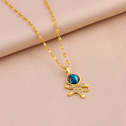 Human Ожерелья с подвесками из цинкового сплава и кристаллами горного хрусталя, золотые, человек, 15.75 дюйм (40 см)