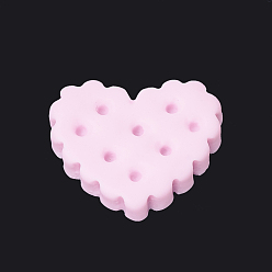 Perle rosa Harz Cabochons, Herz, Perle rosa, 16x17x4 mm