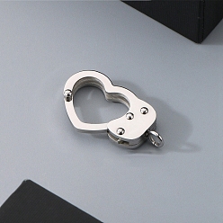 Нержавеющая Сталь Цвет Нержавеющая сталь застежками омаров коготь, сердце, цвет нержавеющей стали, 25x16 мм