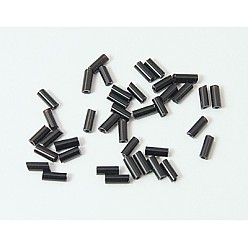 Black Glass Bugle Beads, Seed Beads, Black, about 4.5mm long, 1.8mm in diameter, hole: 0.6mm, about 15000pcs/bag. Sold per package of one pound