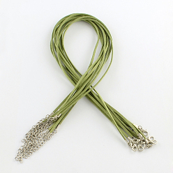 Светло-зеленый Коричневый 2 колье из искусственной замши с железными цепочками и застежками в виде клешней лобстера, оливковый, 44x0.2 см