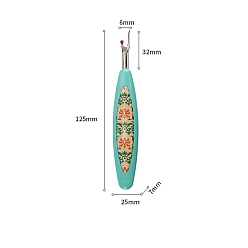 Зеленый Пластиковый вспарыватель швов с цветочным узором, удобные вспарыватели стежков для шитья, инструменты для удаления нитей, зелёные, 125x25x7 мм