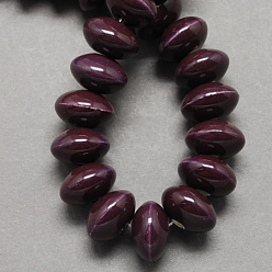 Индиго Фарфоровые бусины ручной работы, яркие глазированный фарфор, рондель, индиговые, 12x7 мм, отверстие : 2 мм