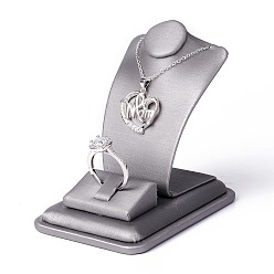 Светло-серый Деревянные гвоздики с ожерельями из искусственной кожи, с губкой и бумажной карточкой, светло-серый, 6.3x9.1x8.9 см