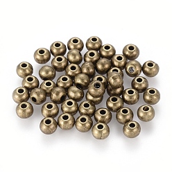 Серебро Разделители для бусин, тибетский стиль, круглые, без кадмия, без никеля и без свинца, античная бронза, 5x4 мм, отверстие : 1.5 мм