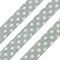 Темный Морско-зеленый 5м лента из хлопка и льна с принтом в виде звезд, аксессуары для одежды, темно-зеленый, 3/8 дюйм (10 мм), около 5.47 ярдов (5 м) / рулон