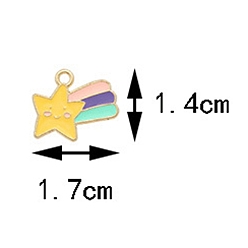 Звезда Золотой сплав с подвесками из эмали, тема радужного флага гордости, звезды прелести, 17x14 мм