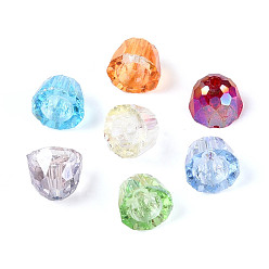 (52) Непрозрачная лаванда Гальванизируйте прозрачное стекло бисер нитей, колокол, граненые, разноцветные, 5~5.5x6.5~7 мм, отверстие : 0.9~1 мм, около 56 шт / нитка, 11.81 дюйм (30 см)