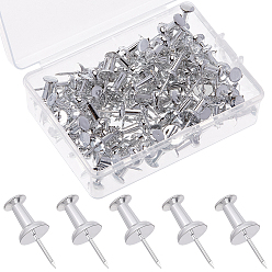 Серебро 100 шт. пластиковые канцелярские кнопки, для фото стены, карты, доска объявлений или пробковые доски, серебряные, 23x9 мм
