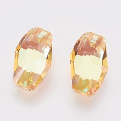 Солнце K 9 подвески из стеклянного горного хрусталя, имитация австрийский хрусталь, граненые, прямоугольные, солнце, 17.5~18x10~11x6 мм, отверстие : 1.6 мм