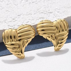 Сердце 304 из нержавеющей стали серьги, ионное покрытие (ip), реальный 18 k позолоченный, сердце, 19x19.5 мм