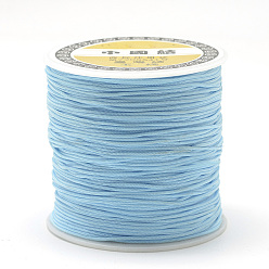Light Sky Blue Polyester Cords, Light Sky Blue, 0.8mm, about 131.23~142.16 yards(120~130m)/roll