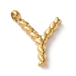 Letter Y 316 подвески и подвески из хирургической нержавеющей стали, золотые, Письмо Y, 13x11x2 мм, отверстие : 2 мм