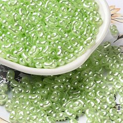 Lawn Green Opaque Acrylic Beads, Beans, Lawn Green, 6x3.5x3mm, Hole: 1.2mm, about 10000pcs/500g