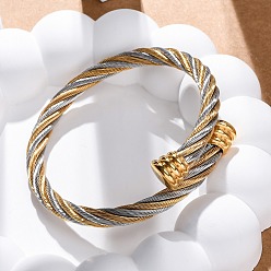 Золотой & Цвет Нержавеющей Стали 304 браслеты из нержавеющей стали для женщин, ионное покрытие (ip), золотые и нержавеющая сталь цвет, 3/4 дюйм (1.9 см), внутренний диаметр: 2-1/4 дюйм (5.75x5.7 см)