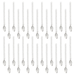 Нержавеющая Сталь Цвет 30шт 304 удлинитель цепи из нержавеющей стали, концевые цепи с овальными выступами для цепочек, цвет нержавеющей стали, 61x3 мм