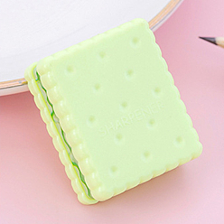 Бледно-Зеленый Пластиковые точилки карандашей, имитация печенья, квадратный, бледно-зеленый, 4x3 см