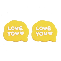 Слово Кабошоны пвх, прорезиненный, желтые, слово, 24.5x28.5x2.8 мм