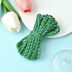 Зеленый 5m 7 внутренние сердечники полиэстер и спандекс корд канаты, с узорами, для изготовления веревочных браслетов, зелёные, 4 мм, около 5.47 ярдов (5 м) / комплект