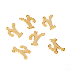 Letter Y 201 подвески из нержавеющей стали, лазерная резка, буквы, золотые, letter.y: 14x11x1.2 мм, отверстие : 1 мм