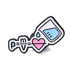 Белый Эмалевые значки с научными символами, булавки для лацканов из сплава для одежды рюкзака, белые, 21x32 мм