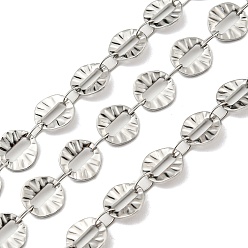 Нержавеющая Сталь Цвет Устойчивые к потускнению 304 плоские круглые цепи из нержавеющей стали, пайки, с катушкой, цвет нержавеющей стали, 7.5x7.5x0.8 мм