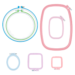 (52) Непрозрачная лаванда 7 шт. 7 стили регулируемые пяльцы для вышивания из АБС-пластика, вышивка крестиком обручи, для шитья, проект по рукоделию и вышивке своими руками, разноцветные, 75~330x70~230 мм, 1 шт / стиль